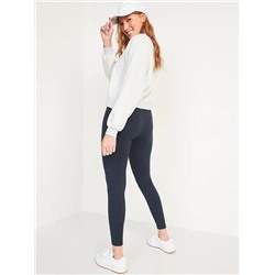 High-Waisted Jersey Ankle Leggings For Women