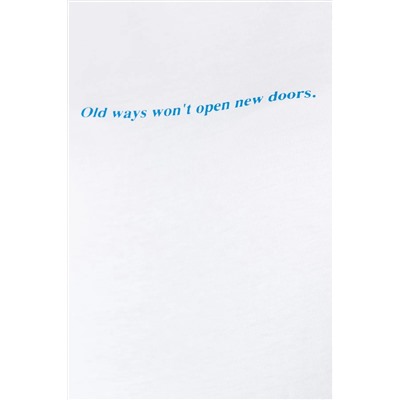 Beyaz Regular Fit Bisiklet Yaka Slogan Baskılı %100 Pamuk Örme Büyük Beden T-Shirt TBBSS23BF00034