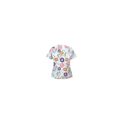 UA Honeycombs And Flowers White Print Scrub Top