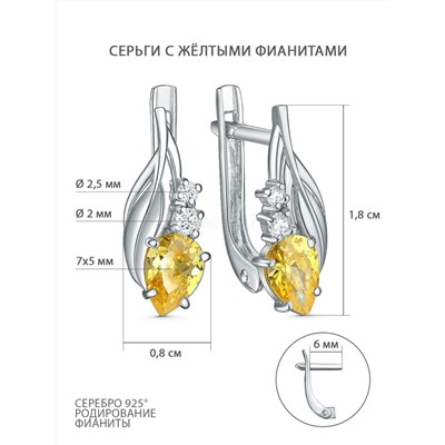Кольцо из серебра с фианитами родированное 1-5436-001