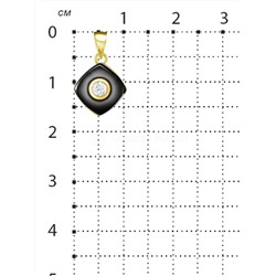Серьги-пусеты из золочёного серебра с керамикой и фианитами 925 пробы TC-E01144-B-L-W-X-X