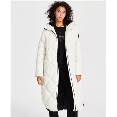 CALVIN KLEIN JEANS Women's Cire Drama Hooded Longline Puffer Jacket