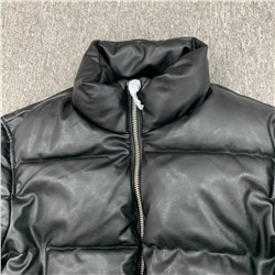 Мужская куртка-пуховик из эко кожи Zar*a 💤  Реплика 1:1