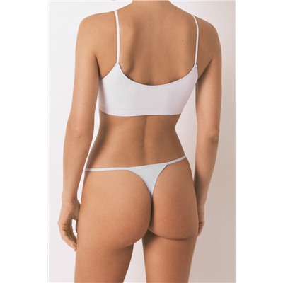 Tanga microfibrafibra tira encaje lila