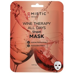 MISTIC WINE THERAPY ALL DAYS Sheet MASK Тканевая маска для лица с экстрактом вина 24мл