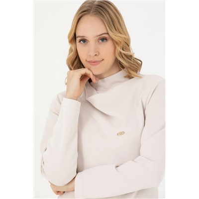 Kadın Taş Dik Yaka Sweatshirt