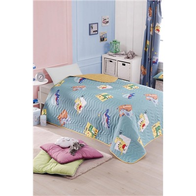 Ev & Ev Home Çok Amaçlı Örtü Tek Kişilik Good Dino Yeşil Ep-028709