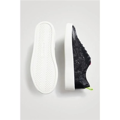 Sneakers piel sintética camuflaje glitter