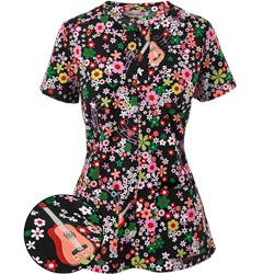 koi Stretch Scrubs Floral Melody Print Top