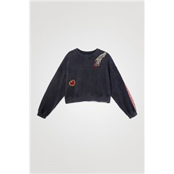 Sudadera felpa parches