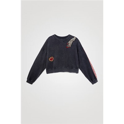 Sudadera felpa parches