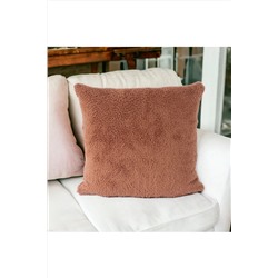 Skhome Çift Taraflı Kuzu Peluş Teddy Puffy Polar Dekoratif Hediyelik Kırlent Kılıfı(Puffy-06)