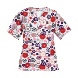 UA Signature Circle White Scrub Top