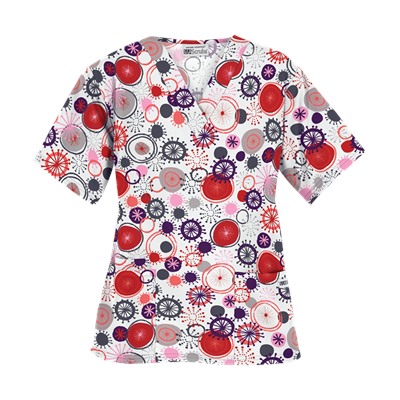 UA Signature Circle White Scrub Top