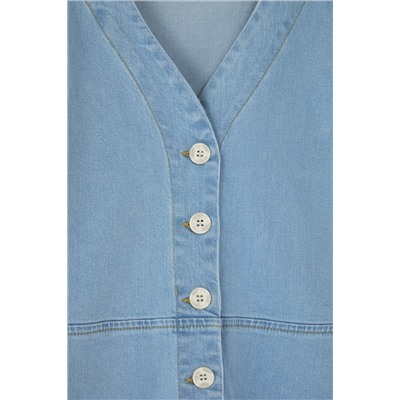 Açık Mavi Comfort Denim Büyük Beden Elbise TBBSS23AH00078