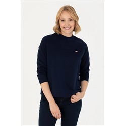Kadın Lacivert Bisiklet Yaka Sweatshirt