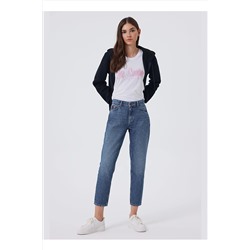Lee Cooper Yüksek Bel Boru Paça Straight Açık Mavi Kadın Denim Pantolon 241 LCF 121018 FUNNY RASTABA 5003069053