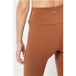 Leggings ciclista cintura alta - Camel