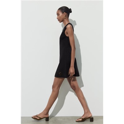CUTWORK EMBROIDERY KNIT DRESS