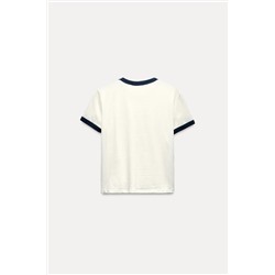 RIBBED T-SHIRT WITH SLOGAN