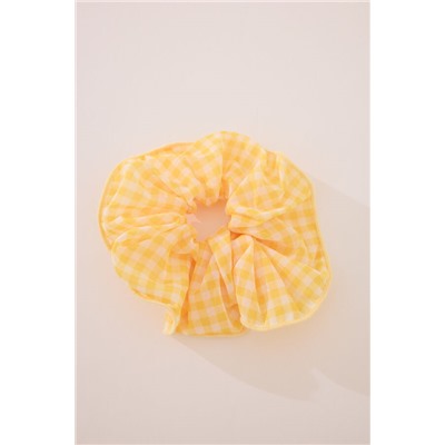 Maxi scrunchie amarillo vichy