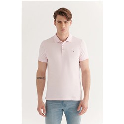 Avva Erkek Açık Pembe %100 Pamuk Serin Tutan Standart Fit Normal Kesim Polo Yaka T-shirt E001004