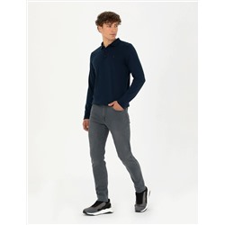 Koyu Lacivert Slim Fit Basic Kazak