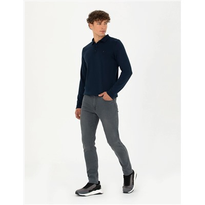 Koyu Lacivert Slim Fit Basic Kazak