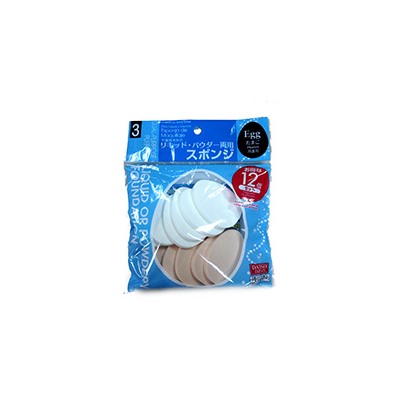 Спонжи для нанесения макияжа от Daiso 12 шт / Daiso Egg Shape Cosmetic Puff Sponge 12 pcs