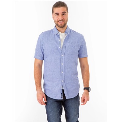 TEXTURED WEAVE SHORT SLEEVE SHIRT WITH POCKET