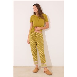 Pantalón largo 100% algodón flores