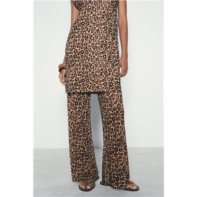 ANIMAL PRINT LONG KNIT TOP
