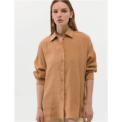 Taba Oversize Uzun Kollu Gömlek
