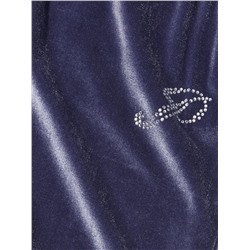 PINK VELOUR SHINE LOGO WIDE-LEG PANTS