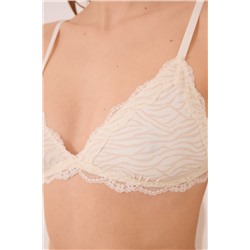 Sujetador triangular NATURAL print cebra crema