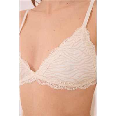 Sujetador triangular NATURAL print cebra crema