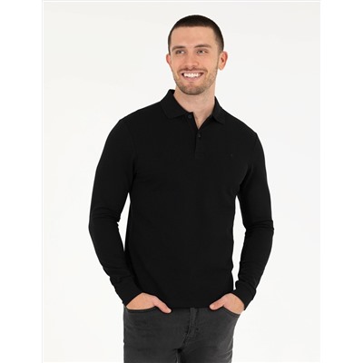 Siyah Slim Fit Basic Sweatshirt