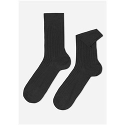 Kurze gerippte Herrensocken mit Cashmere