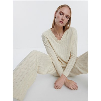 Bluse mit gesprenkelter Textur