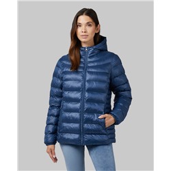 WOMEN'S SHINY POLY-FILL HOODED JACKET