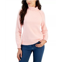 KAREN SCOTT Women's Cotton Turtleneck Sweater, Created for Macy's