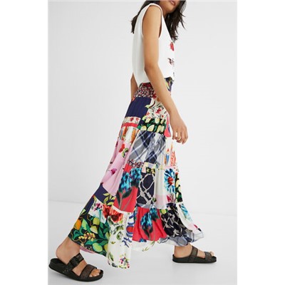 Falda midi patch