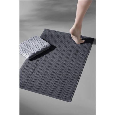 COTTONMANIA, Taffeta X Bathmat Space - Ekstra Yumusak, Modern %100 Pamuk Ayak Havlusu / Banyo Paspas Seti