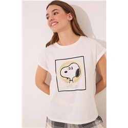 Pijama corto 100% algodón Snoopy cuadros