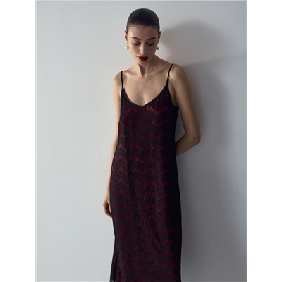 Платье миди из кружева, PL1700/sway bordo