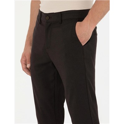 Koyu Kahverengi Slim Fit Kanvas Pantolon