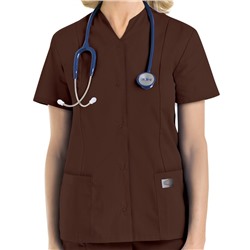 Landau Scrubs ScrubZone Snap Front Top