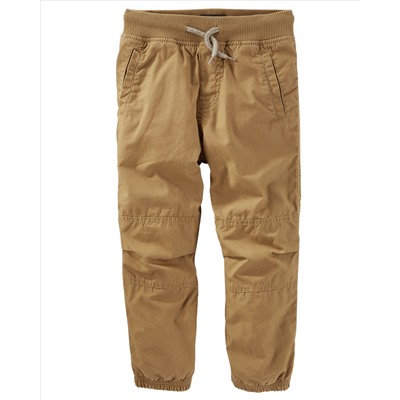 Jersey-Lined Poplin Joggers