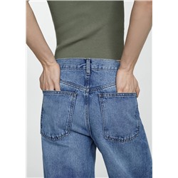 Jeans wideleg loose tiro medio