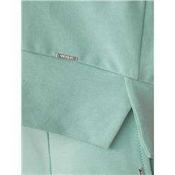 Свободный свитшот с принтом и разрезами из эластичного футера двухнитки без начеса